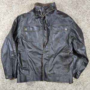 Hawke & Co. Jacket Bomber Motocross Brown Lined Sherpa Collar Youth Size 14/16 - Picture 1 of 7