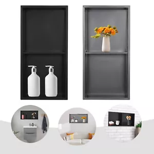 2Colors Stainless Steel Wall-mounted Shower Niche Bathroom Shower Shelf 12"x24" - Picture 1 of 44