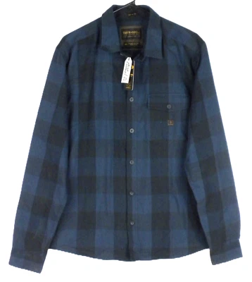 SMITH + ROGUE Men's Navy Check 365 Flannel Button-down Long Sleeve Shirt Size M - Image 1 of 4