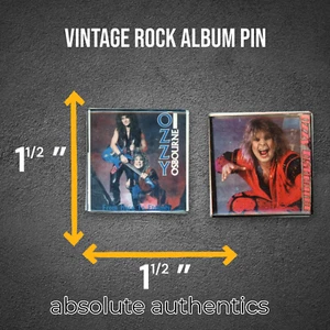 Vintage Original 80s Ozzy Album Cover Square Band Concert Tour Pin Button - Picture 1 of 2