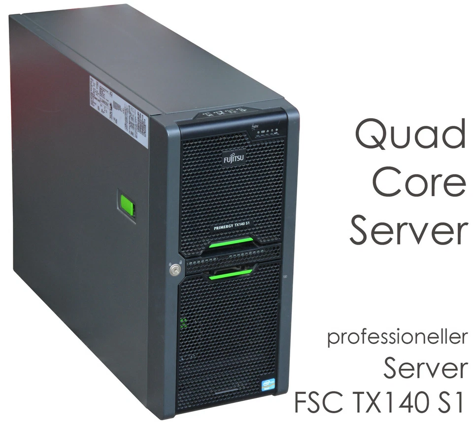 64B 4xCORE Server FSC TX140 S1P SATA RAID 500GB HDD 8GB Remote Management O50 MM - Image 1 of 1