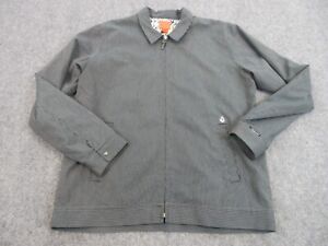 Volcom Jacket Mens Adult Extra Large Black White Stripes Full Zip Pocket Coat