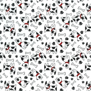 100% Cotton Poplin Dog and Bone Patterned Material, CP0911 - Picture 1 of 2