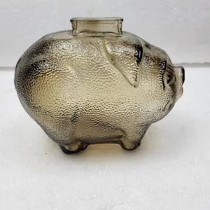 Salvadanaio Ancoraggio Hocking Vetro Marrone Fumè Vintage Scuro Texture Perfette Condizioni - Foto 1 di 8