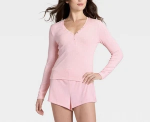 Auden Damen hellrosa 2-teiliges Jersey Pyjama Nachtwäsche Set Größe M Neu mit Etikett - Bild 1 von 5