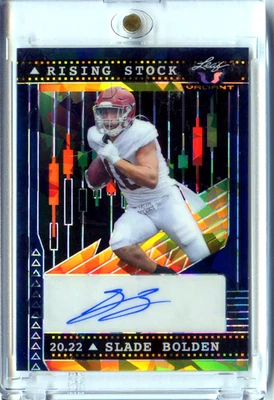 Slade Bolden #RS-SB1 Auto #4/15 Rising Stock 2022 Leaf Valiant Ravens Falcons - Image 1 of 2