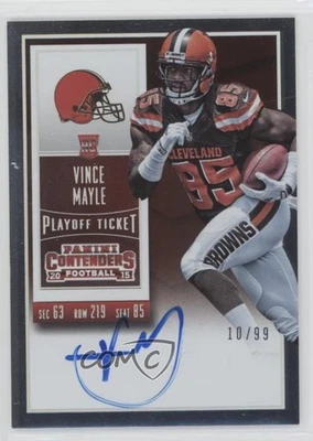 2015 Contenders RPS Playoff Ticket /99 Vince Mayle (Team Logo) Rookie Auto RC - Image 1 of 2