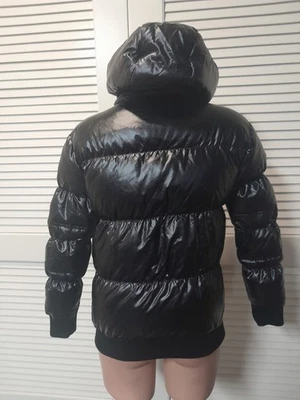 Appaman девочек пухлое пальто в черный блестящий размер 10 вниз заполненный зимняя куртка - Изображение 1 из 4