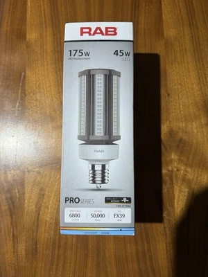 RAB HID-45-E26-850-BYP-PT, 45W LED Post Top Lamp, 175W Replacement Bulb, 5000K - Image 1 of 3