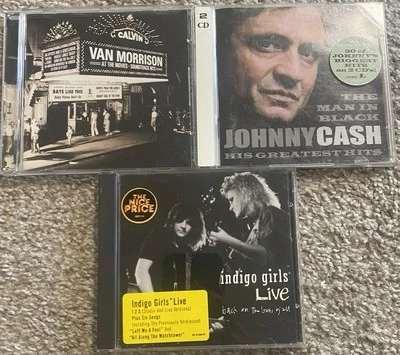 Lot of 3 CDs Johnny Cash, Indigo Girls, & Van Morrison Foto 1 de 4