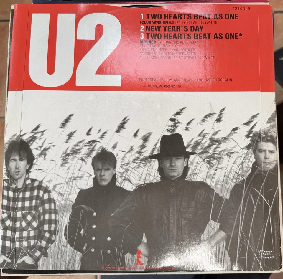 U2 Two Hearts Beat as One 1983 Club Version 45 RPM 12" Single Island 12IS 109 - Image 1 of 2