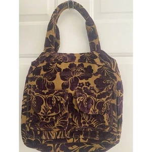 Nest by Anthropology Purse Tapestry Handbag Tote Bag Gold Purple Floral AMAZING - Picture 1 of 22