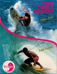 Surf Team Town & Country Print Ad Wall Decor Ephemera Martin Potter Dane Kealoha - Picture 1 of 1