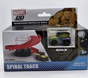 MARVEL GO Collection Miniature Metallic Gold Hulk Spiral Track W/car - Picture 1 of 5