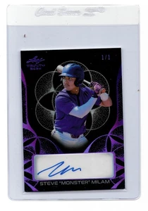 2025 Leaf Trinity Steve Monster Milam Purple 1 of 1 Foil AUTO Rookie LSU #BA-SM1 - Bild 1 von 2