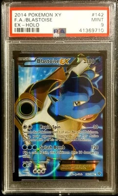 Pokemon BLASTOISE EX #142 FULL ART Holo XY Base Set 2014 - CLEAN - MINT - PSA 9 - Image 1 of 2