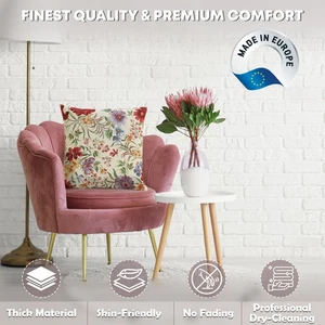 18x18 In Premium Tapestry Throw Pillow Cover - Caroline Floral Cushion Cover - Picture 1 of 11