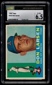 1960 Topps #353 Don Larsen Vintage Graded 6.5 CSG - Bild 1 von 2