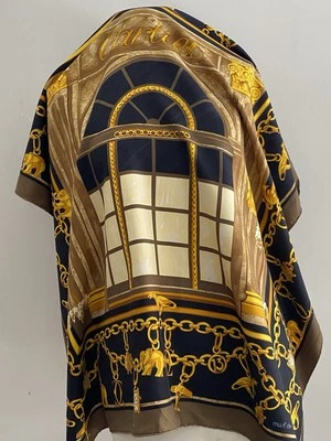 S33# Must De Cartier Multicolor Silk Scarf 34 Inch Faded Color Stripes - Image 1 of 4