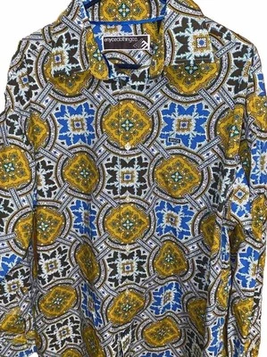 ENYCE Clothing Co Shirt Mens Sz XL Unique Boho Retro Flashy Geometric Button Up - Image 1 of 4