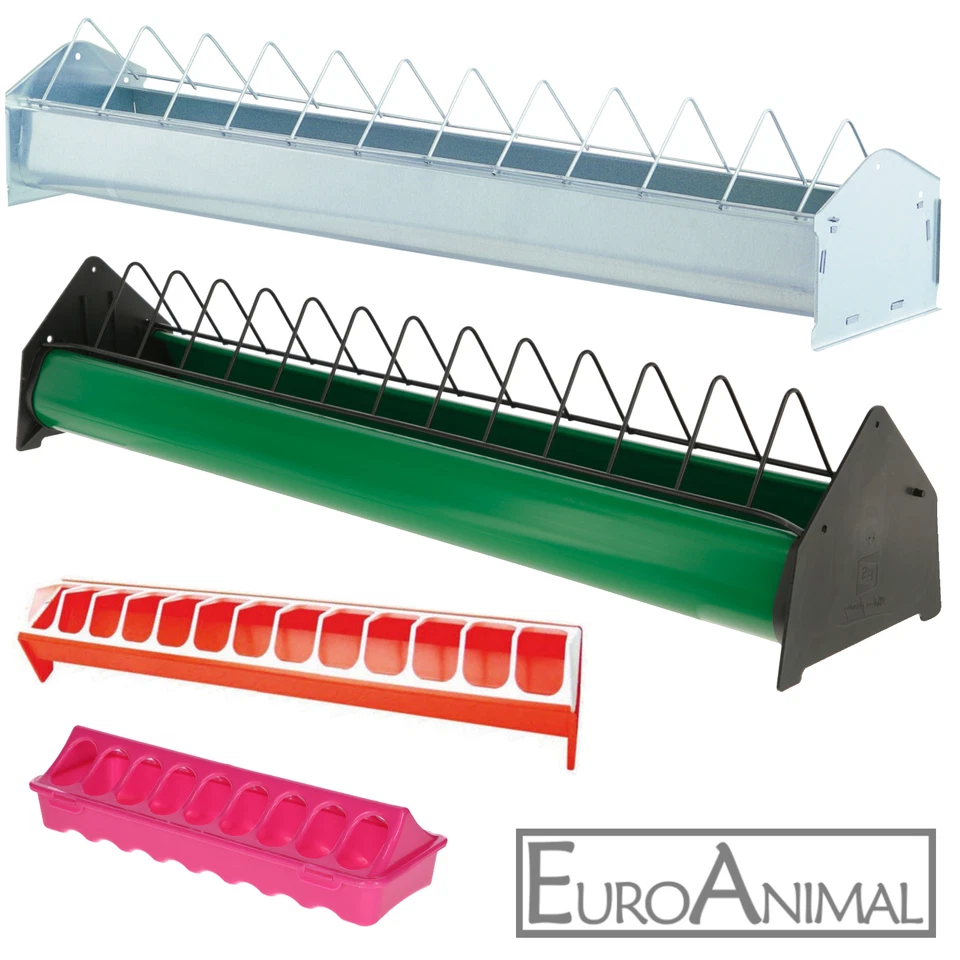 Futtertrog Geflügel Trog Hühnertrog Küken Enten; Kunststoff oder Stahl verzinkt - Bild 1 von 1