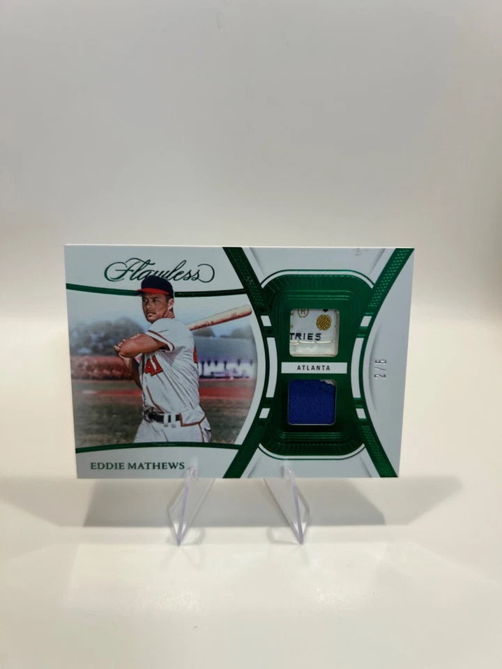 PANINI 2024 IMPECABLE #DU-EMT EDDIE MATHEWS PARCHES DOBLES ESMERALDA/5 Foto 1 de 1