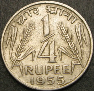 INDIA 1/4 Rupee 1955 - Nickel - VF+ - 1781 ¤ - Picture 1 of 2