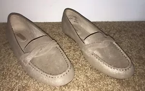 Neu ohne Karton Lands' End schimmernd gold Wildleder Halbschuhe Mokassins Leder Slipper 9 B 40 EU - Bild 1 von 6