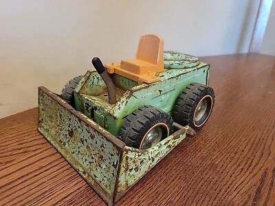 1960's Vintage Nylint Road Construction Bulldozer Metal Tractor Truck Green! - Image 1 of 4