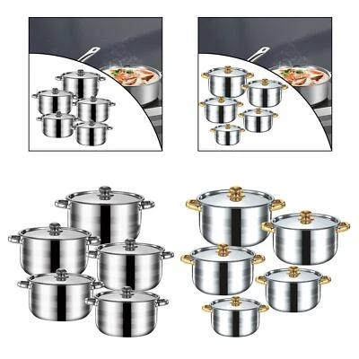 Set di pentole da cucina 5x Pentola per salse in acciaio inossidabile per - Immagine 1 di 2