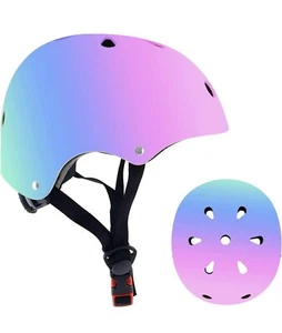 Adjustable Color Gradient Skateboard/Bicycle Helmet Youth Size Medium Kids - Picture 1 of 9