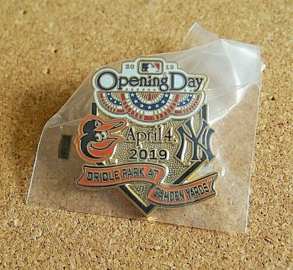 2019 Baltimore Orioles vs NY New York Yankees Opening Day Camden Yards pin MLB - Image 1 of 4