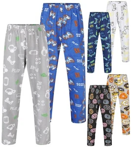 Pack de 2 pantalones de pijama para niños divertidos para jugadores novedad salón dormir pantalones de 9 a 16 años - Imagen 1 de 19