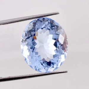 16.90 Ct Natural Blueish AQUAMARINE Oval Cut Loose Gemstone Certified 14X17 MM - Picture 1 of 5