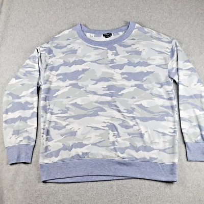 Espléndido Suéter Mujer Talla Mediana M Azul Camuflaje Cuello Redondo Manga Larga Pullover Foto 1 de 4