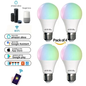 4pcs 10W Wifi Smart LED light Bulb RGB Dimmable for Amazon Alexa/Google Home US - Picture 1 of 10