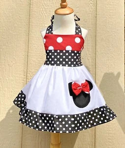 Neckholder-Kleid Mädchen Minnie Mouse gepunktet - Bild 1 von 4