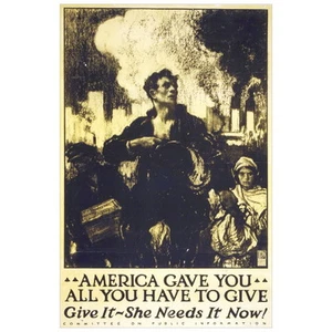 America Gave You All IMÁN DE NEVERA, 1917 Póster de la Primera Guerra Mundial - Imagen 1 de 7