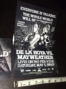 (2x) De La Hoya vs Mayweather Pop Up Mini Poster Pubblicità PPV - Foto 1 di 7