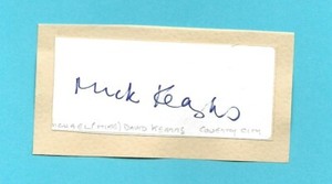 MICK KEARNS COVENTRY CITY FC 1956-1969 ORIGINAL AUTOGRAPH