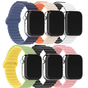 Silicone Magnetic Strap Band For Apple Watch Series Ultra 2 10 9 8 7 SE iWatch - Picture 1 of 15