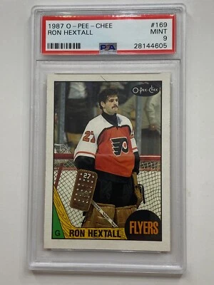 1987-88 O-PEE-CHEE #169 Ron Hextall ROOKIE RC Graded PSA MINT 9 NHL Philadelphia - Image 1 of 4
