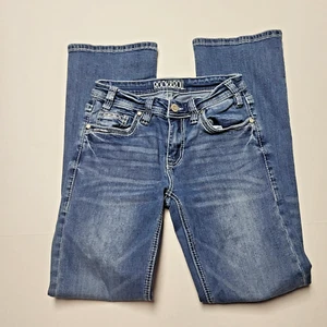 Rock And Roll Denim Cowgirl Womens Jeans Size 24 x 32 Riding Bootcut - Picture 1 of 13