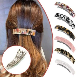 Large Automatic Clips Skinny Tortoise Shell Hair Barrettes for Fashionable A7 - Picture 1 of 26