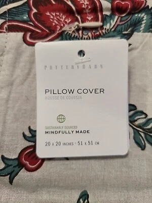 PILLOW COVER CAMBRIDGE PLAID REVERSIBLE 20X20IN RED MULTI POTTERY BARN - Image 1 of 4