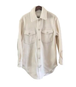 Wilfred Free Ganna Merino Wool Cream Shacket Jacket Shirt Birch NEW Flaw Size S - Picture 1 of 9