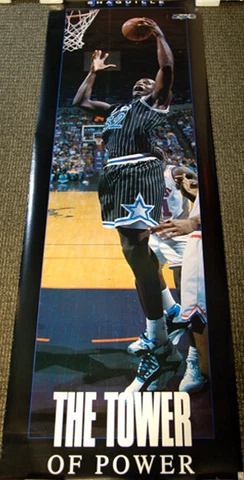 Shaquille O'Neal THE TOWER OF POWER 1994 Orlando Magic Door-Sized 26x76 POSTER Cover