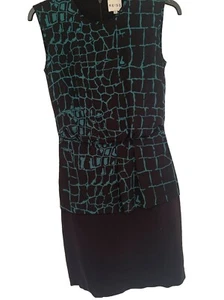 REISS  lined Dress ~ UK Size 4 ~ Womens Navy/ Green  Formal Short Dress ~Viscose - Picture 1 of 5