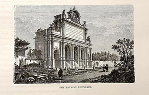 1875 ROMA = FONTANA PAOLINA = Piccola Stampa Antica = Old Print - Bild 1 von 1