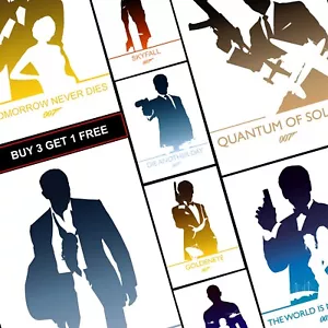 James Bond Movie Posters A4 A3 HD Prints Art 007 Skyfall Spectre Goldeneye Bond - Picture 1 of 12
